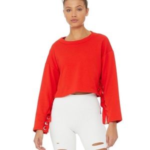 ALO YOGA cherry red sweatshirt size XS!